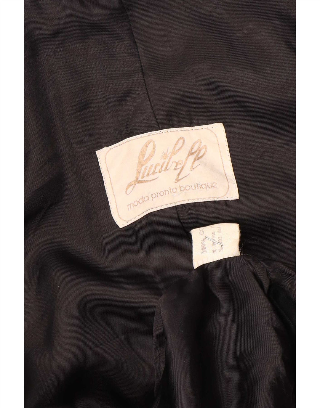 Soprabito vintage da donna in velluto EU 42 grande cotone nero