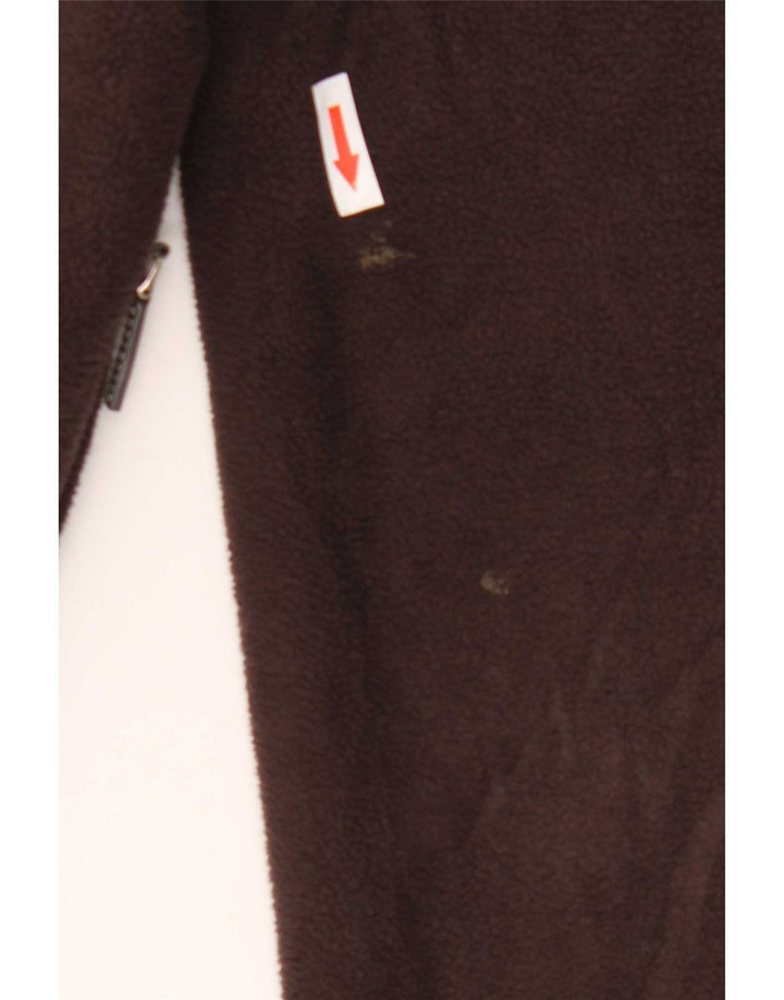 Crew Clothing Maglione in pile da uomo con zip e collo, grande in poliestere marrone