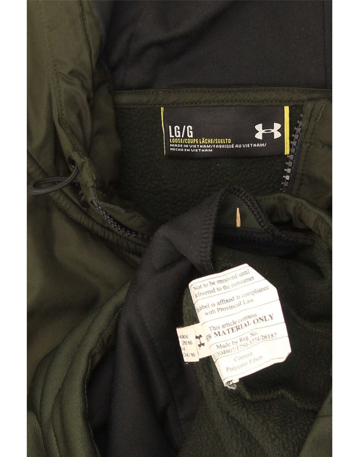 Under Armour Parka da uomo con cappuccio pullover tuta giacca grande verde
