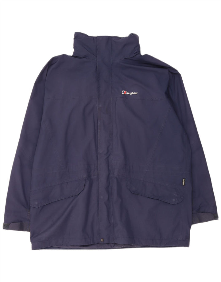 Giacca antipioggia da uomo con cappuccio Berghaus UK 44 2XL poliestere blu navy