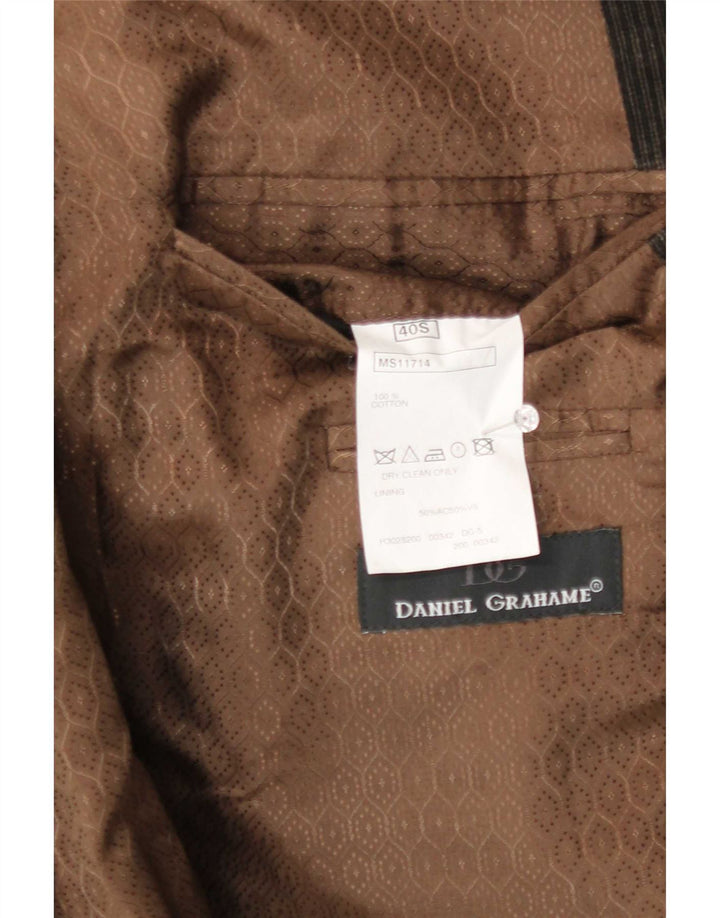 Daniel Grahame Giacca da uomo corta in velluto a coste a 2 bottoni UK 40 Large Grey