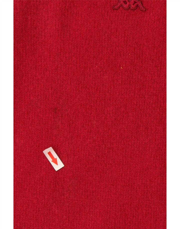 Maglione Kappa da uomo con scollo a barchetta, grande, in lana d'agnello rossa