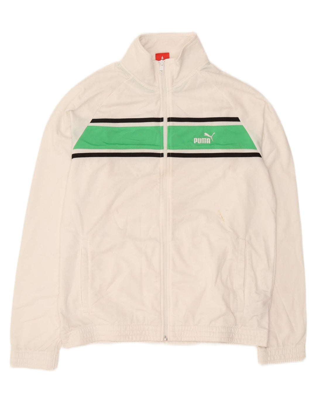 Giacca da tuta da uomo Puma Large White Colourblock in poliestere sportivo