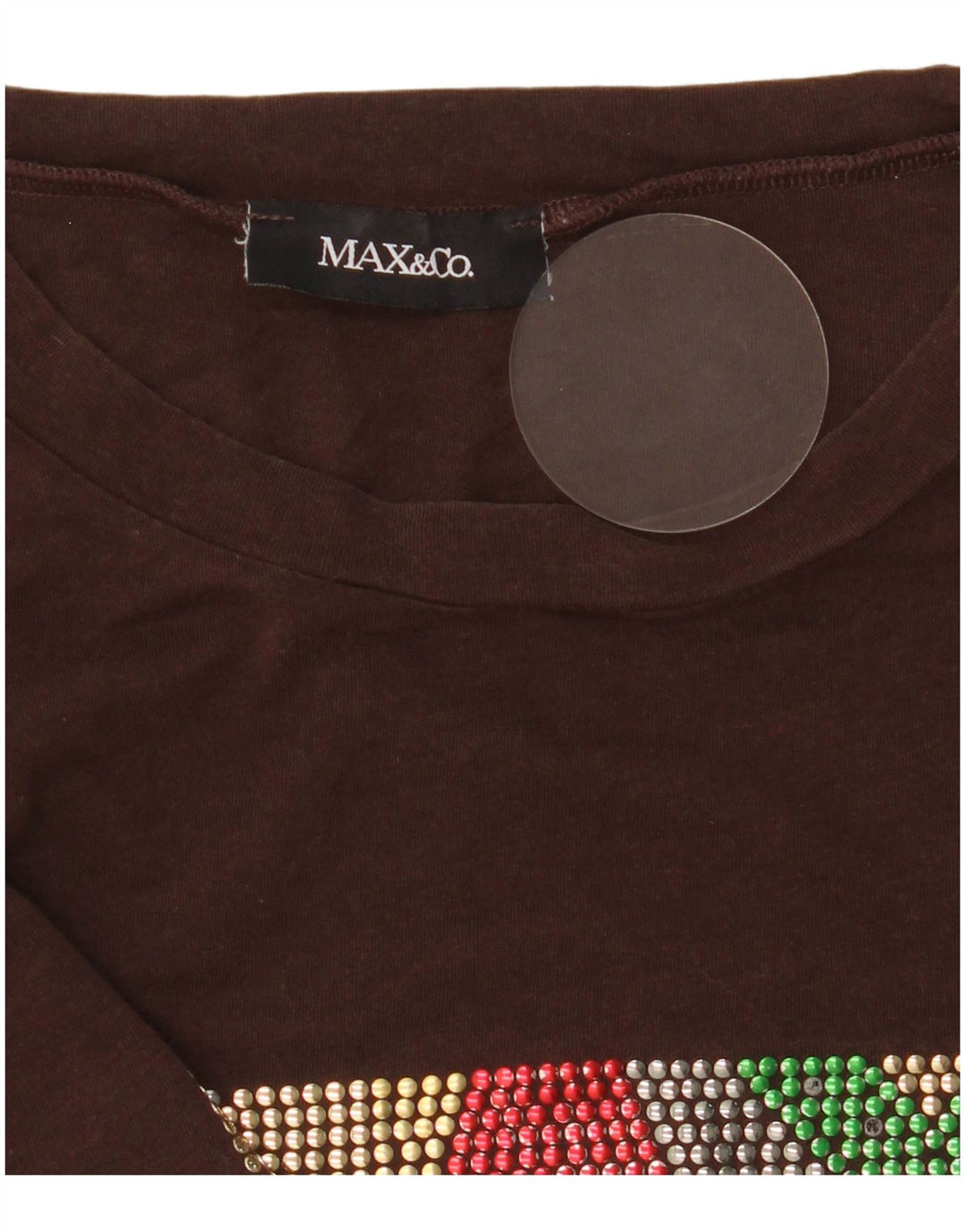 Max & Co. T-shirt grafica da donna Top UK 10 piccola marrone