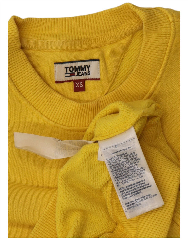 TOMMY HILFIGER Felpa oversize da donna Maglione UK 6 XS Cotone giallo