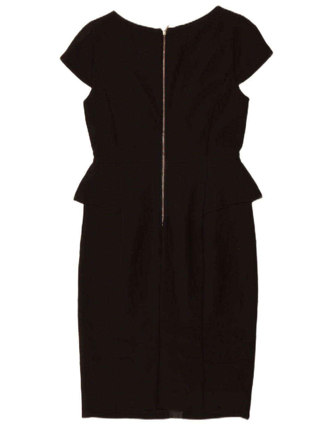 MARKS & SPENCER Abito peplo autografo da donna UK 10 Piccolo poliestere nero