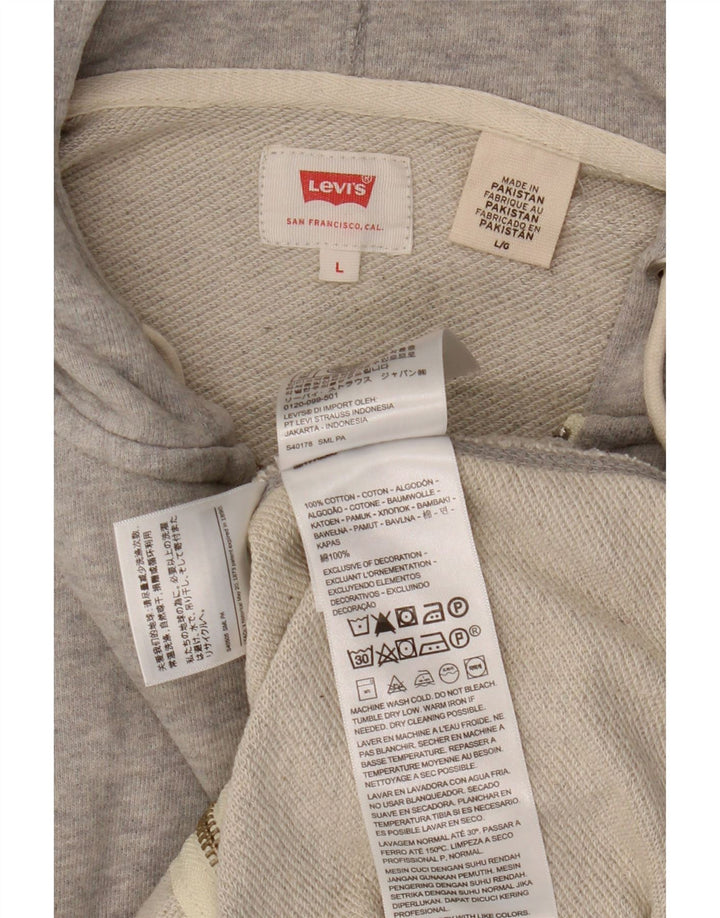 Maglione con cappuccio e zip da uomo Levi's, grande cotone chiazzato grigio