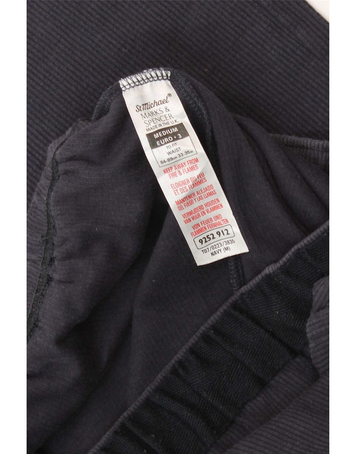 Pantaloni da tuta corti da uomo Marks & Spencer medio cotone blu navy