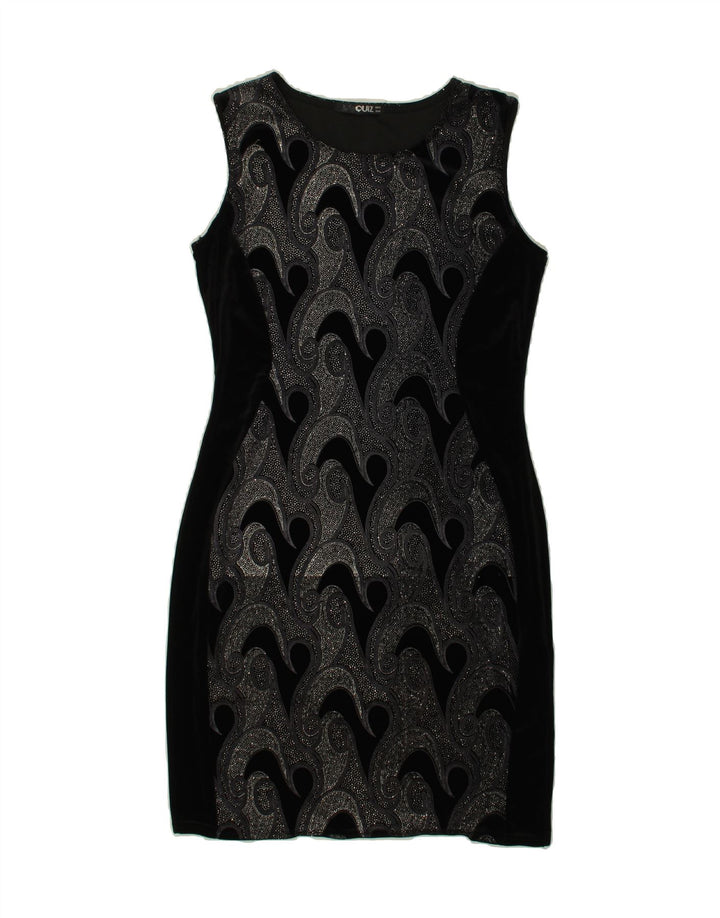 QUIZ Womens Sheath Dress UK 12 Medium Black Paisley Polyester Vintage Quiz and Second-Hand Quiz from Messina Hembry 