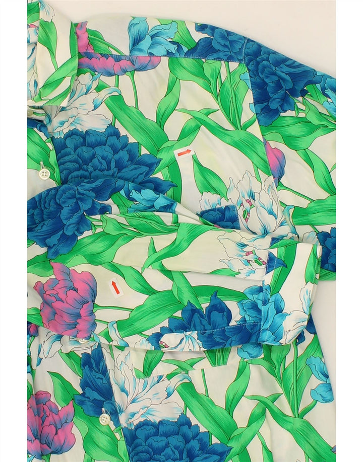 EMMANUEL SHVILI Womens Shirt IT 44 Medium Green Floral Cotton Vintage Emmanuel Shvili and Second-Hand Emmanuel Shvili from Messina Hembry 