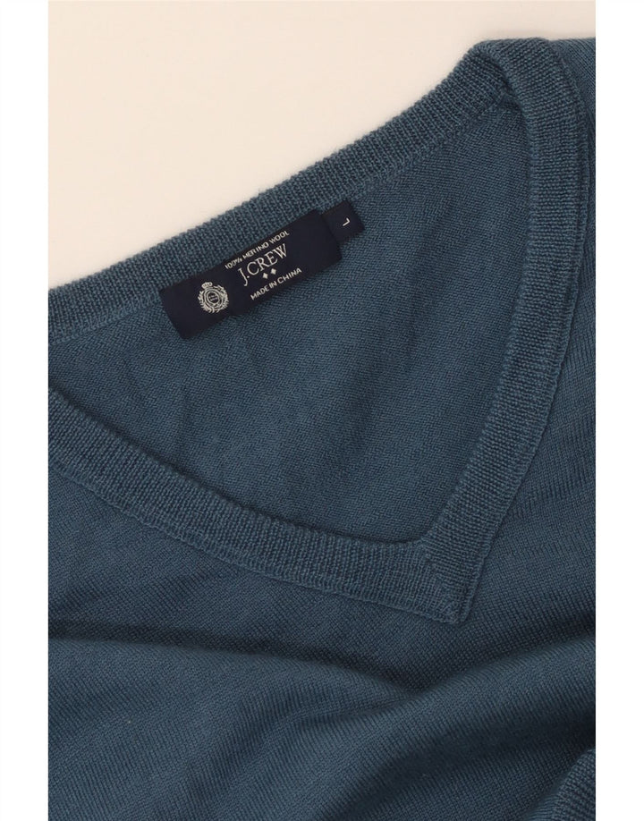 J. Crew Maglione da uomo con scollo a V grande lana merino blu
