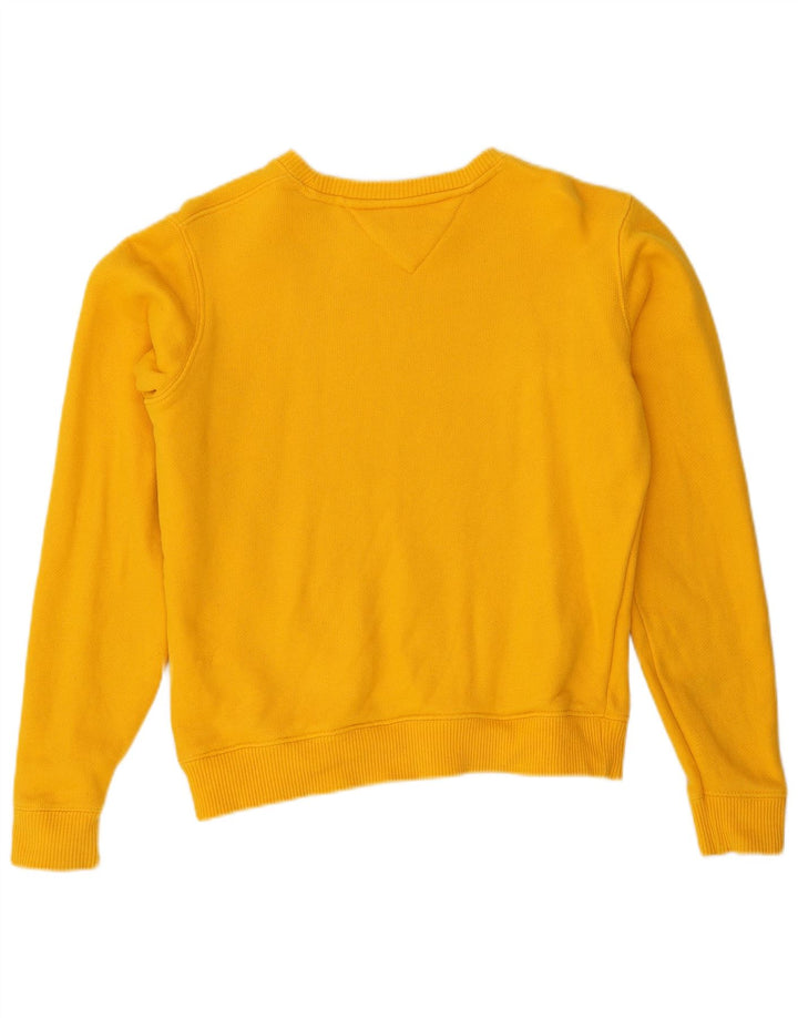 TOMMY HILFIGER Felpa oversize da donna Maglione UK 10 Piccolo Giallo