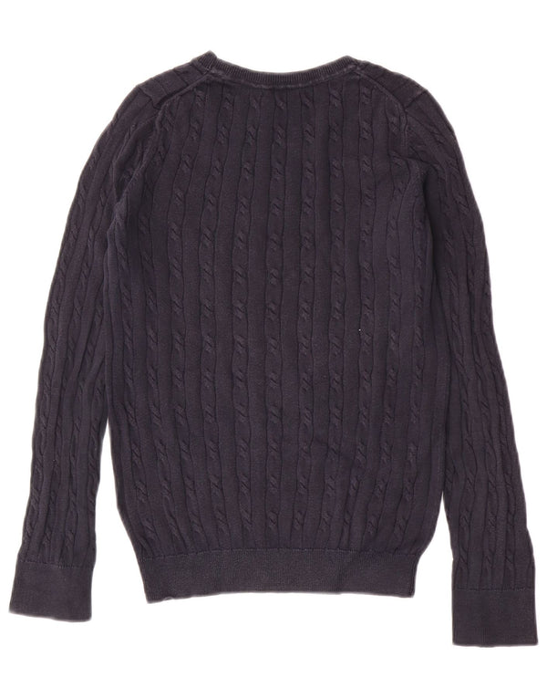 Maglione maglione con scollo a barca da donna Tommy Hilfiger UK 6 XS cotone blu navy