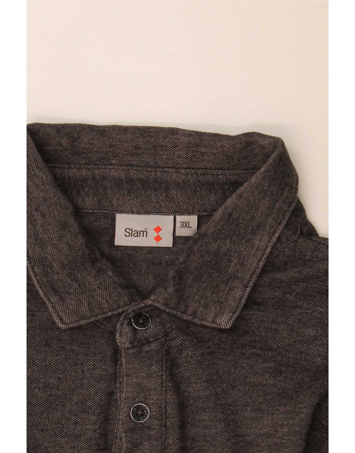 Polo da uomo a maniche lunghe Slam 3XL grigia chiazzata