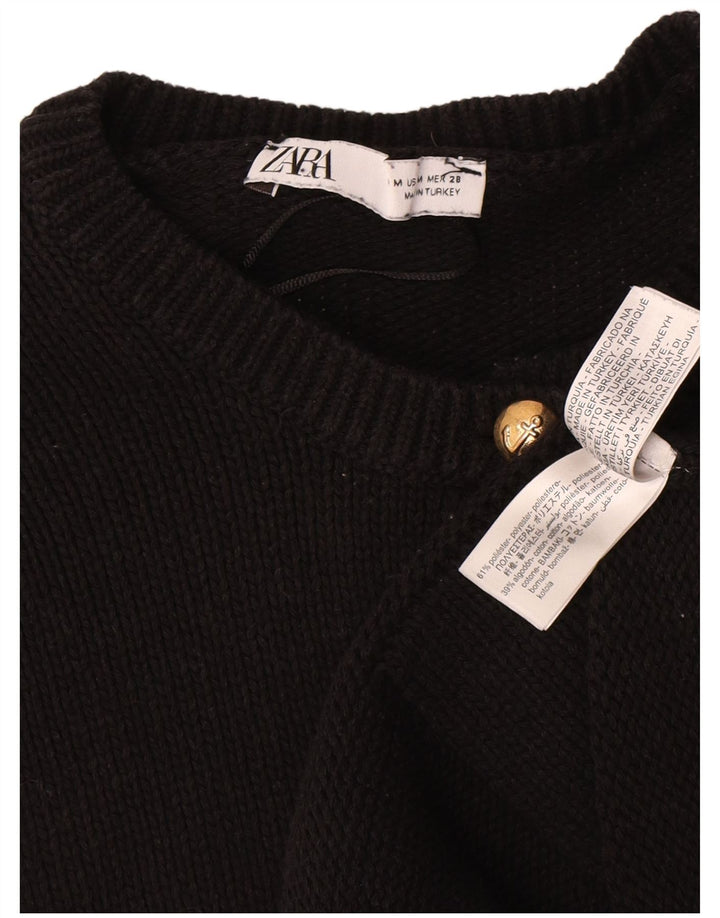 Maglione cardigan da donna Zara UK 14 poliestere nero medio