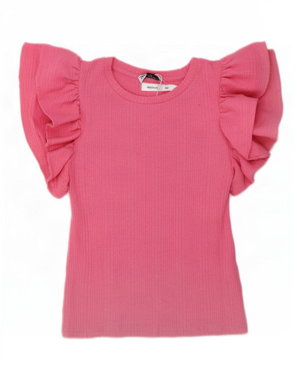 Zara Womens Blouse Top UK 10 Small Pink Polyester