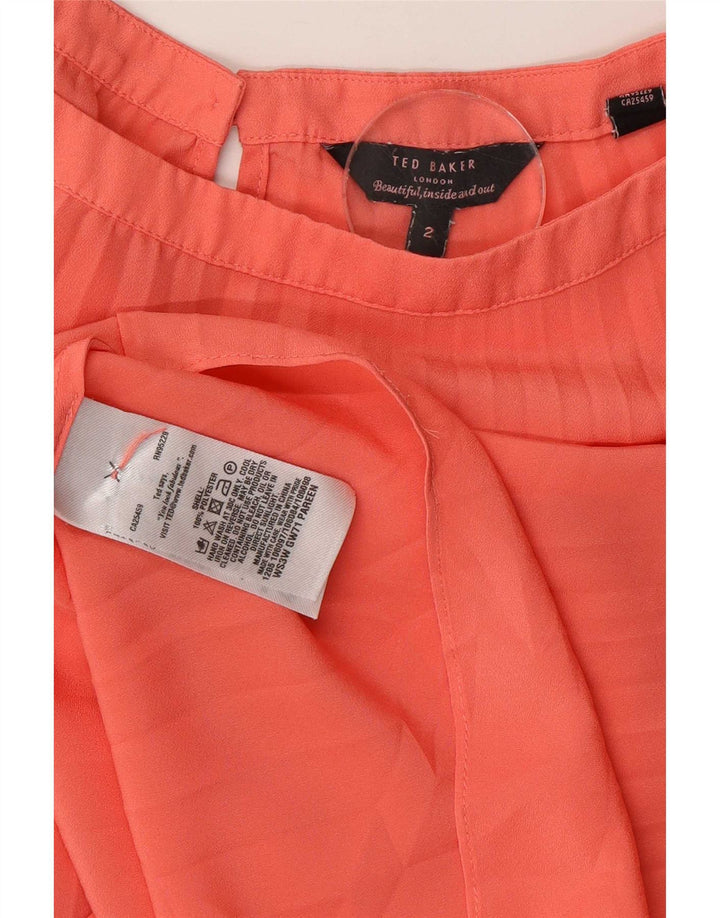 Camicetta oversize da donna Ted Baker taglia 2 piccola in poliestere a righe rosa