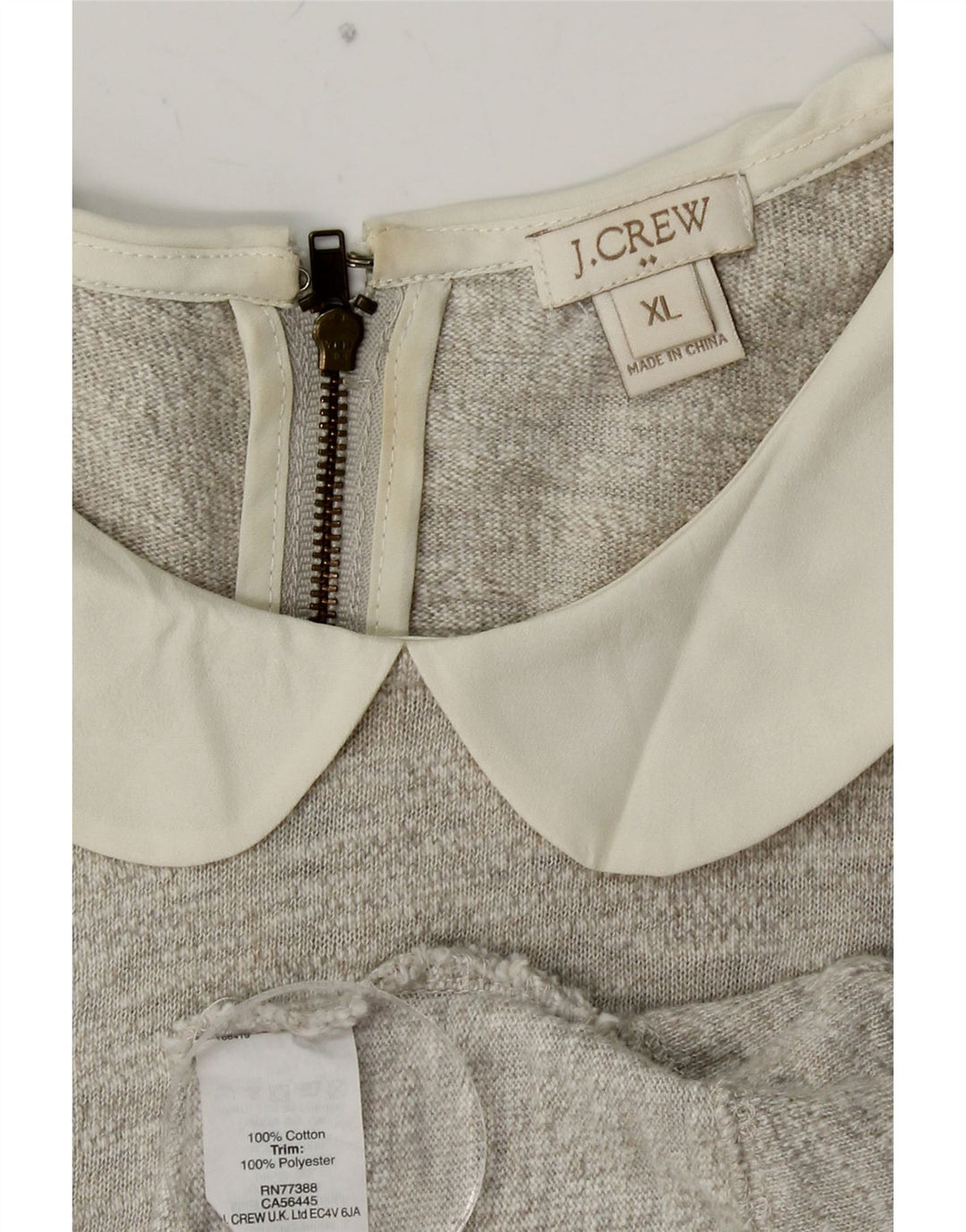 Top camicetta da donna J. CREW UK 18 XL cotone grigio