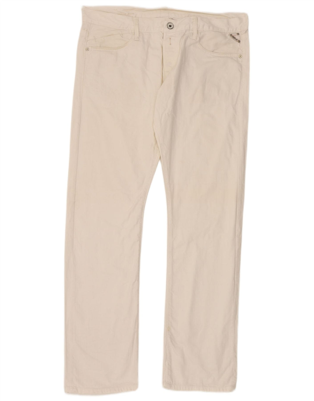 Jeans dritti da uomo Replay W38 L34 cotone bianco