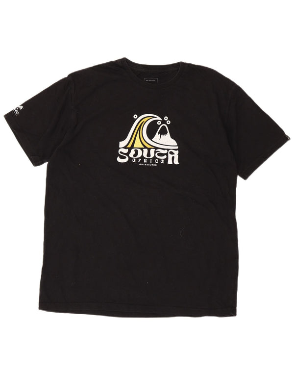 T-shirt grafica da uomo con vestibilità regolare Quiksilver, taglia grande, in cotone nero