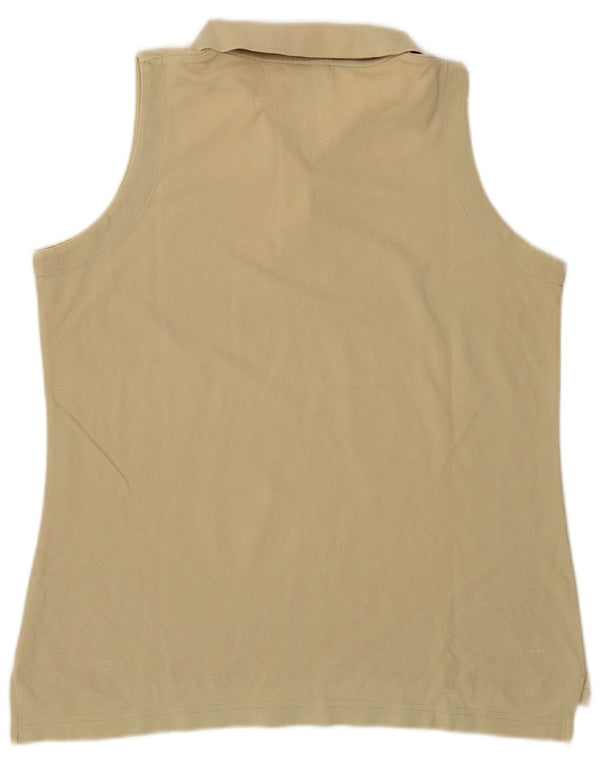 Polo senza maniche da donna Asics UK 16 grande in cotone beige