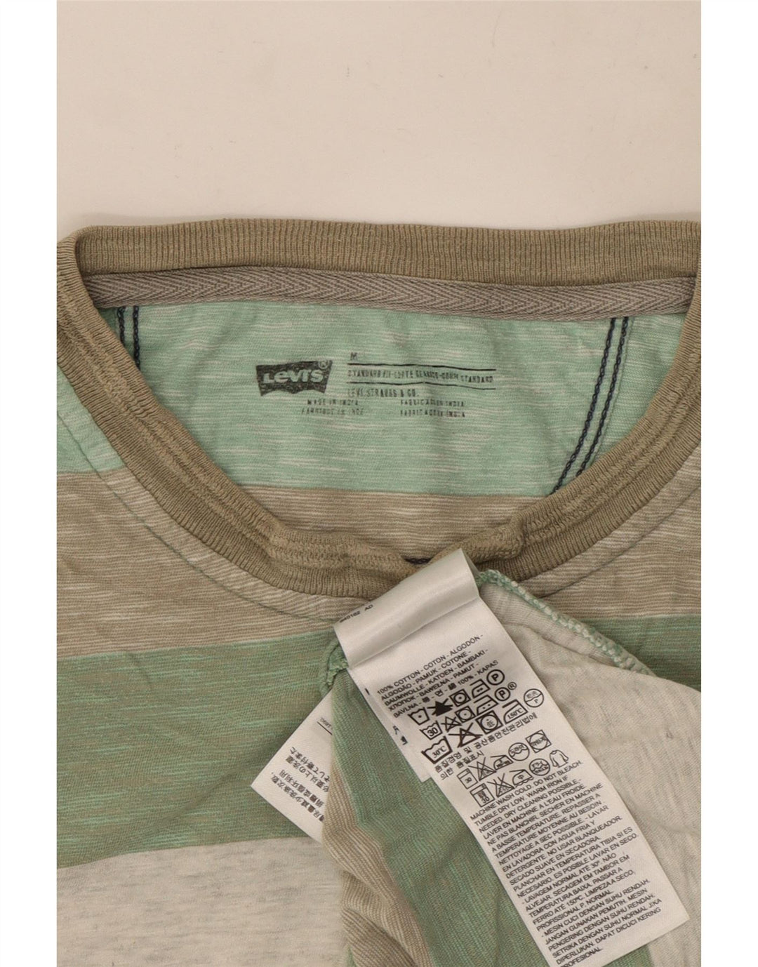 T-shirt Levi's da uomo con vestibilità standard, top in cotone a righe multicolore medio