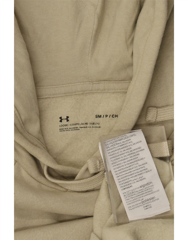 Felpa con cappuccio da uomo Under Armour piccola in cotone beige