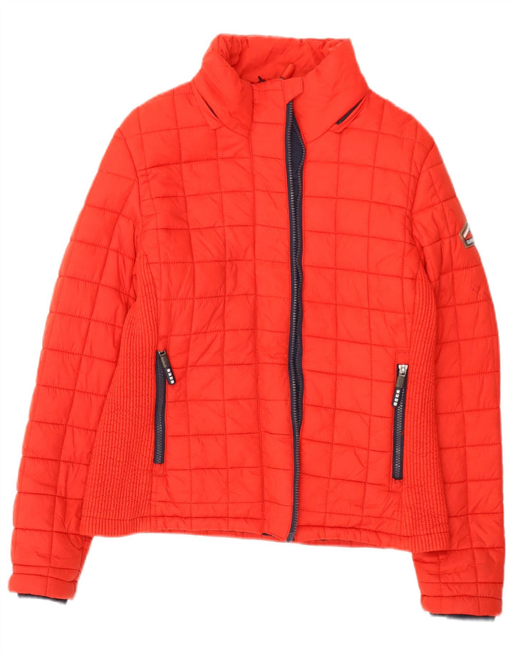 Giacca imbottita da donna Superdry UK 14 grande nylon rosso