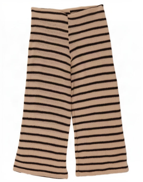 Pantaloni da tuta in maglia da donna Zara UK 14 a righe beige grandi
