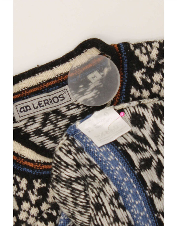 Maglione maglione girocollo da uomo Lerros, lana Fair Isle nera media