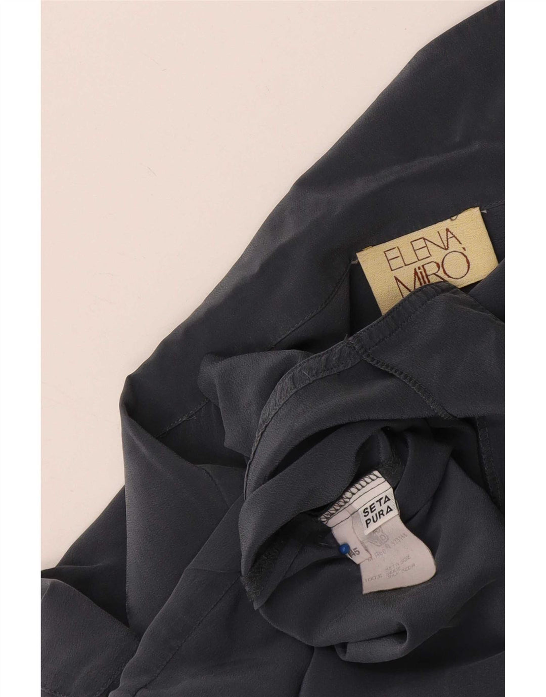 ELENA MIRO Abito Chemisier Oversize da Donna IT 45 Large Grigio Seta