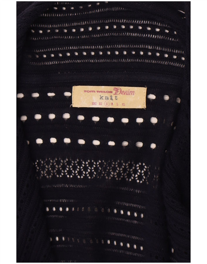 Maglione cardigan aperto asimmetrico da donna Tom Tailor UK 10 piccolo blu navy