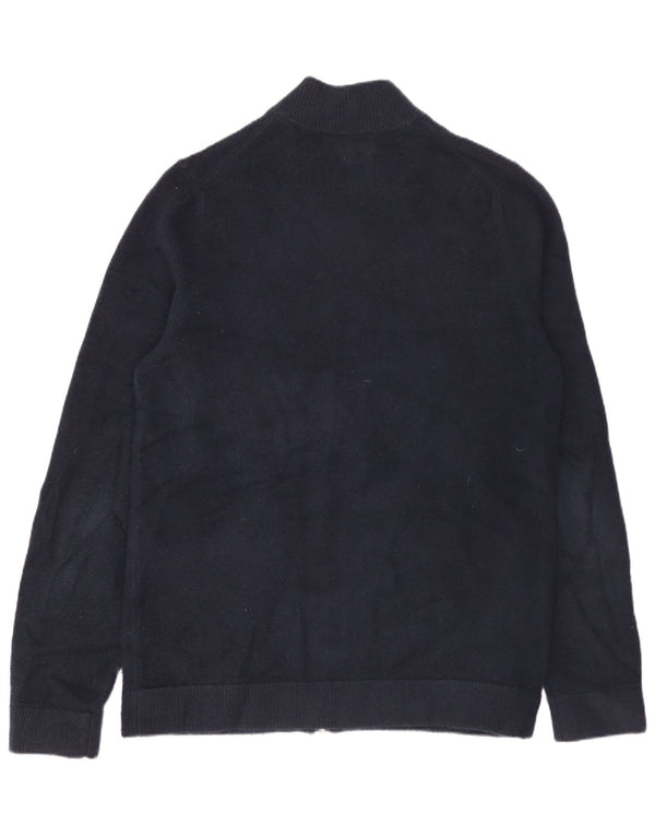 MARKS & SPENCER Maglione cardigan autografo da uomo piccolo blu navy in poliammide