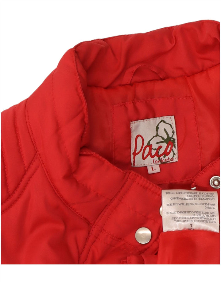 Gilet imbottito da donna Paco UK 16 grande rosso poliestere