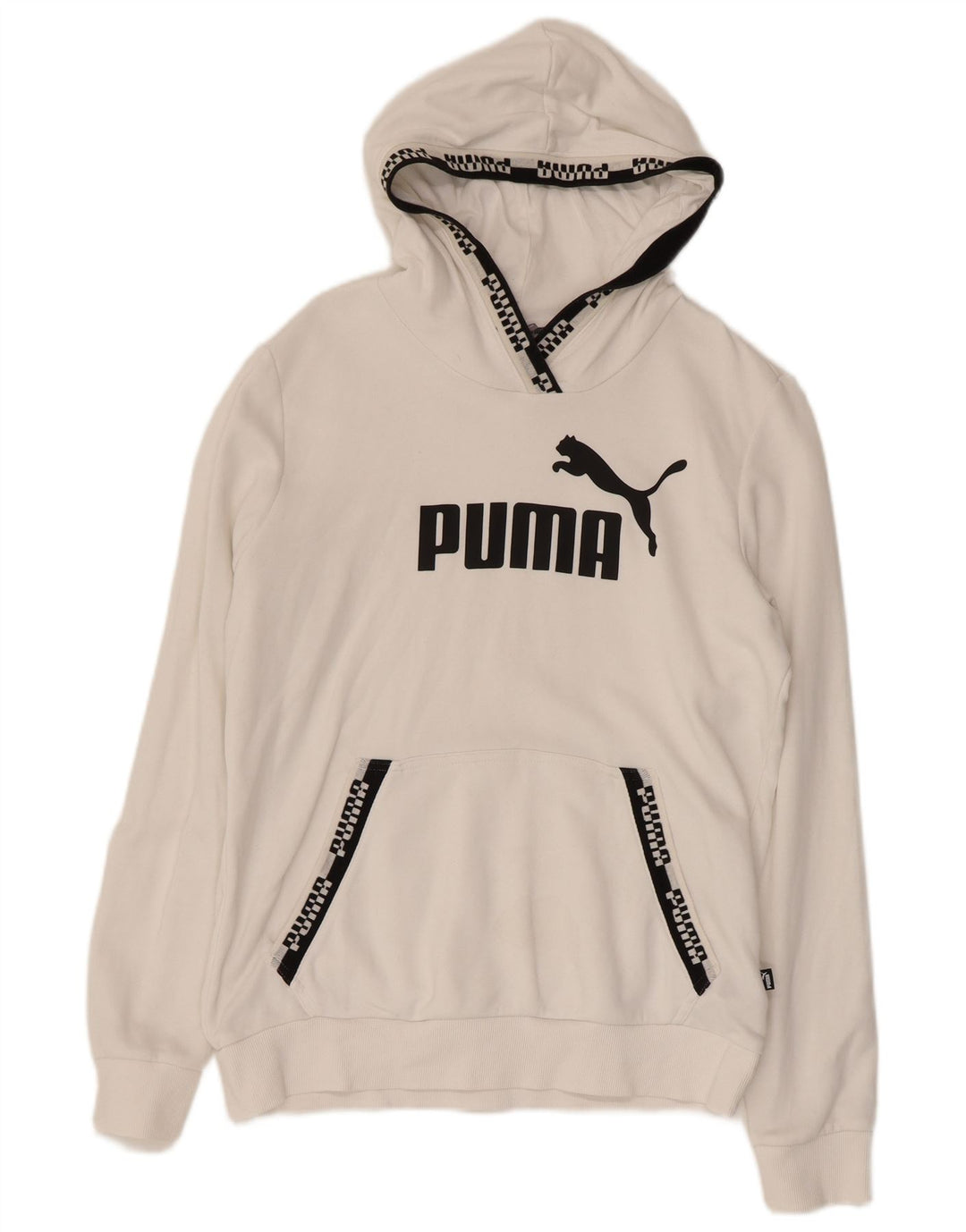 Felpa con cappuccio grafica da donna PUMA UK 14 cotone bianco medio