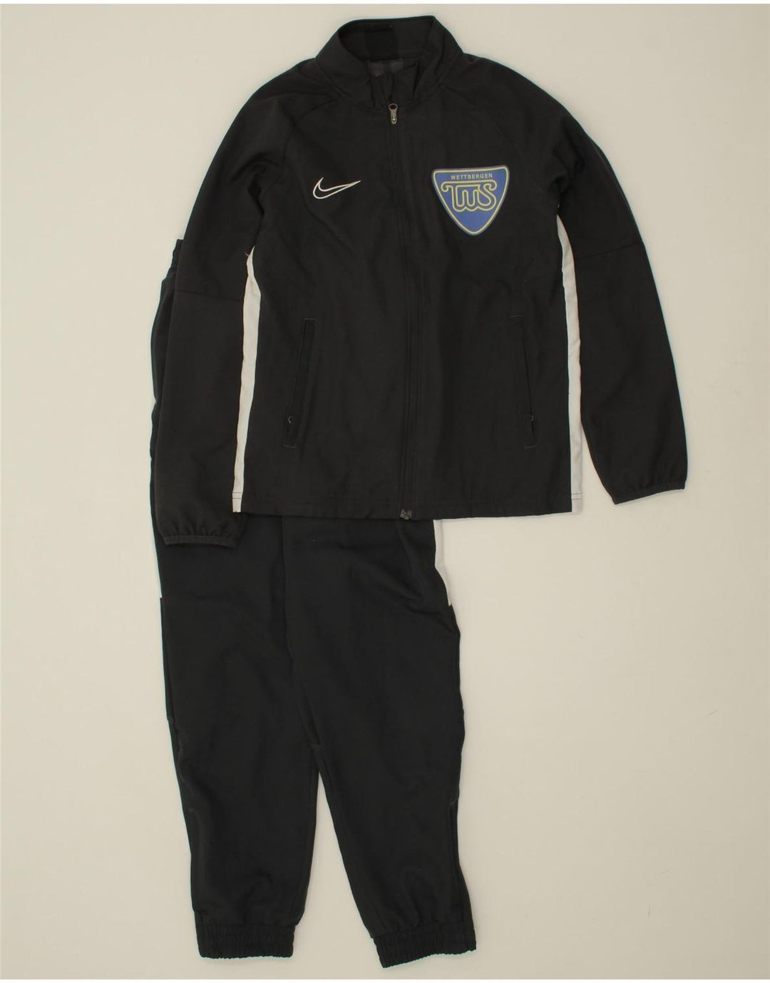 NIKE Boys Dri Fit Graphic Full Tracksuit 10-11 Years Medium Grey Polyester Vintage Nike and Second-Hand Nike from Messina Hembry 