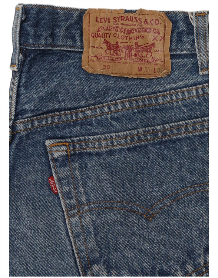 LEVI'S Womens 501 Denim Shorts W33 Large  Blue