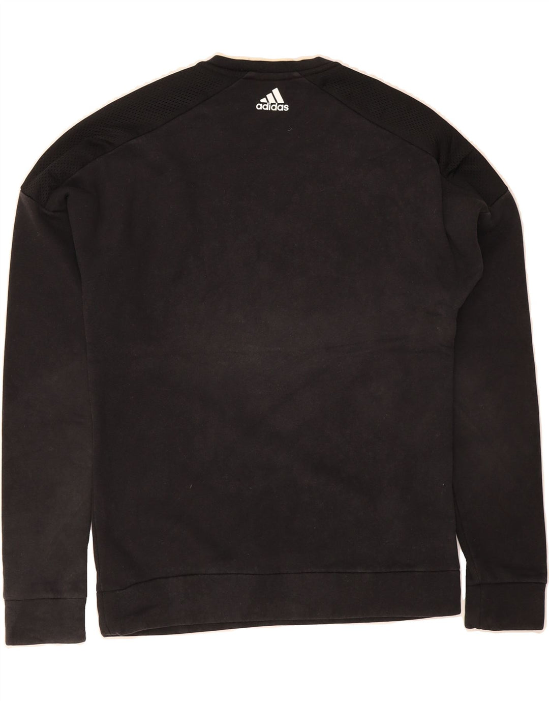 ADIDAS Mens Graphic Sweatshirt Jumper Small Black Cotton Vintage Adidas and Second-Hand Adidas from Messina Hembry 