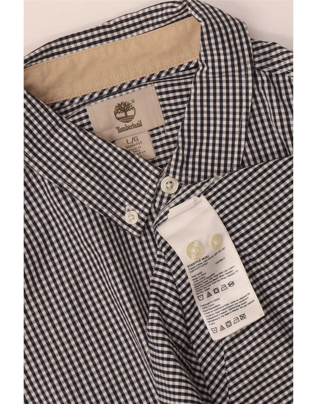 Camicia Timberland da uomo slim fit grande in cotone a quadretti blu navy