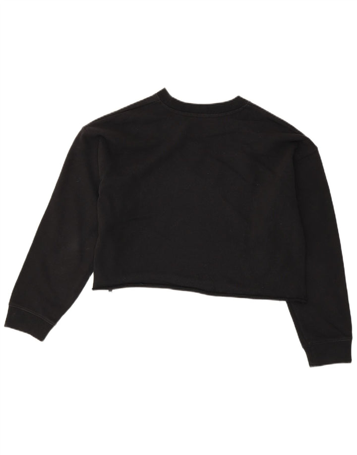 Levi's Donna Crop Felpa Maglione UK 10 Piccolo Nero Colourblock