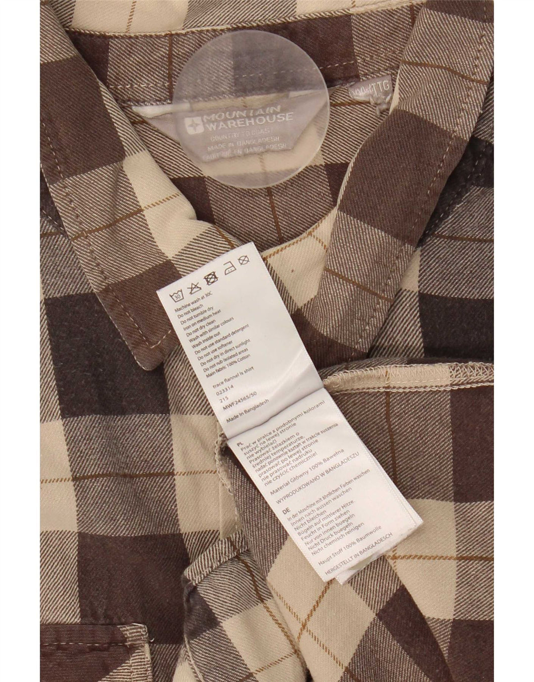 Camicia in flanella da uomo Mountain Warehouse 2XL Cotone a quadri marrone
