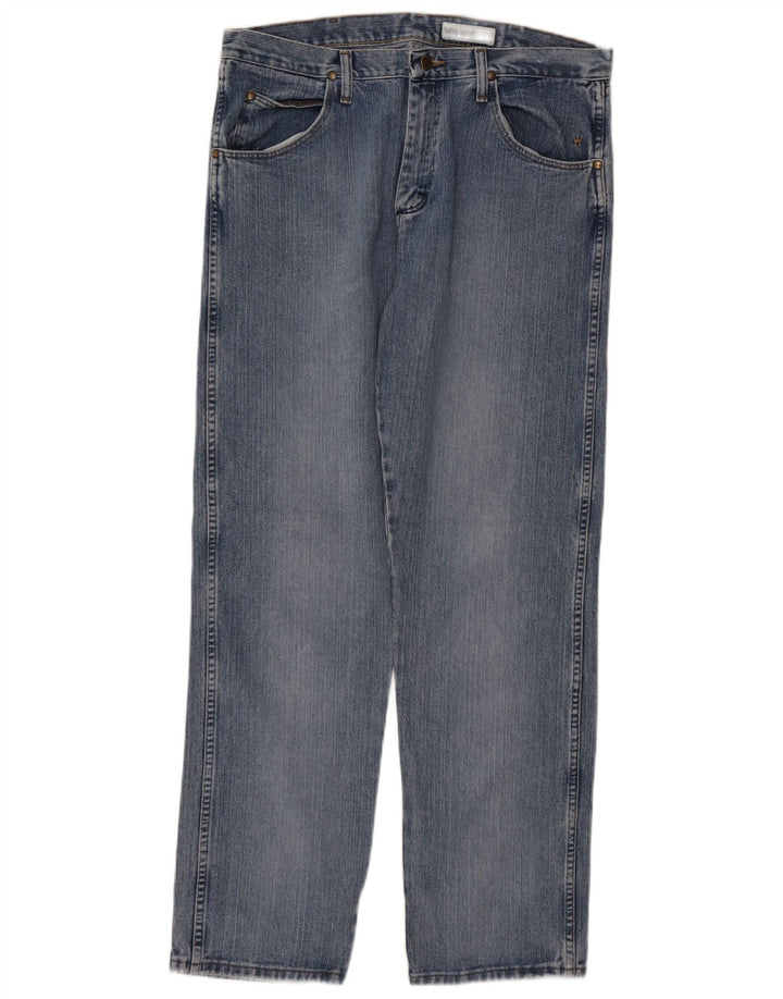 WRANGLER Mens Straight Jeans W34 L34 Blue Cotton