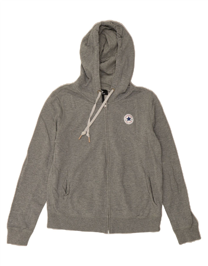 CONVERSE Womens Zip Hoodie Sweater UK 14 Large Grey Cotton Vintage Converse and Second-Hand Converse from Messina Hembry 