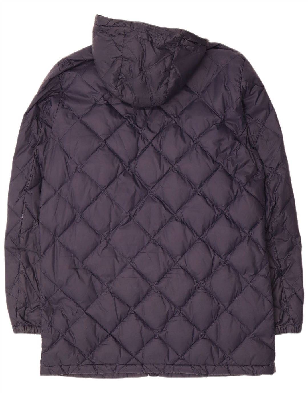MASSIMO DUTTI Cappotto imbottito con cappuccio da donna UK 16 Large Blu Navy in poliammide
