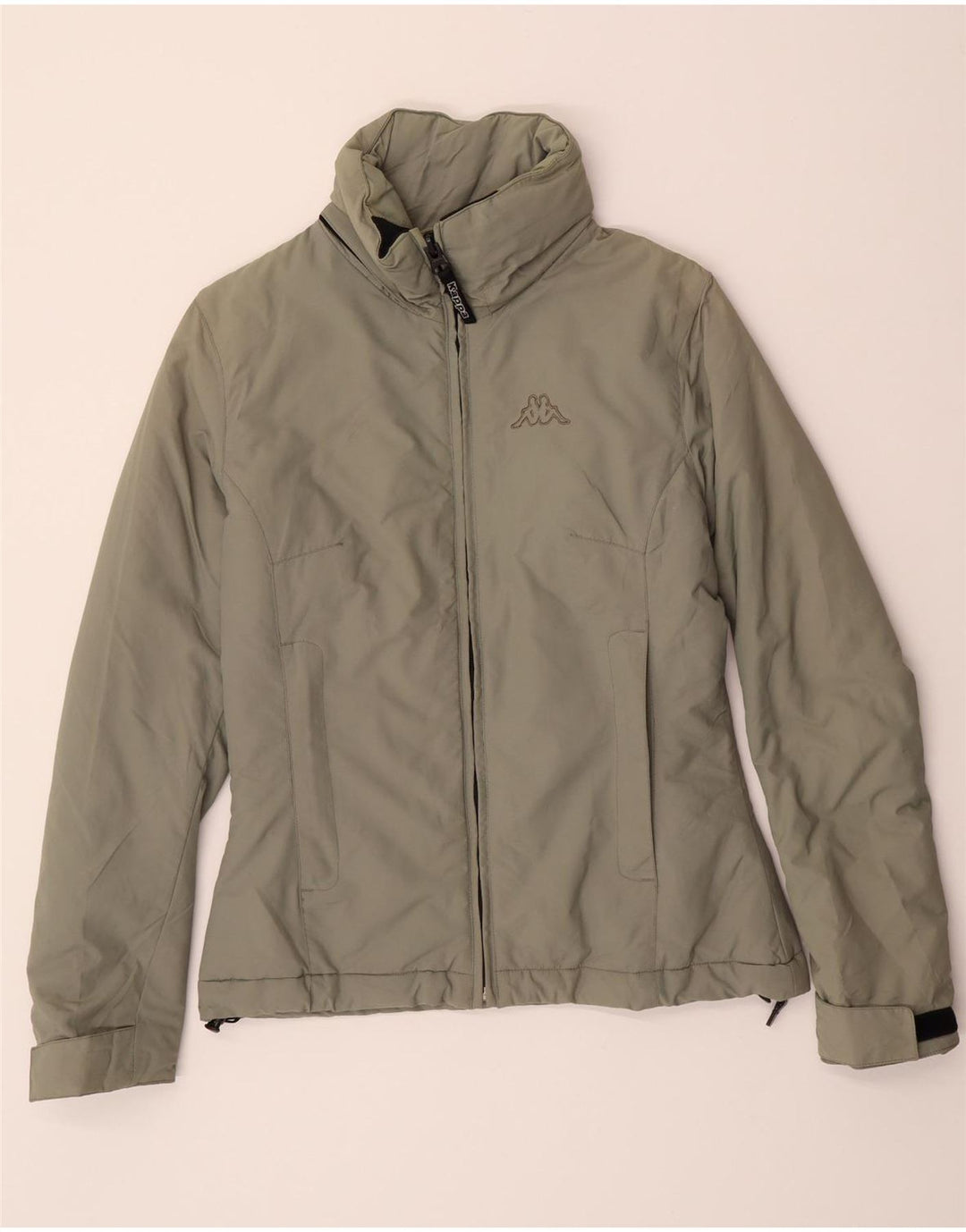 KAPPA Womens Hooded Padded Jacket UK 14 Medium Green Polyamide Vintage Kappa and Second-Hand Kappa from Messina Hembry 
