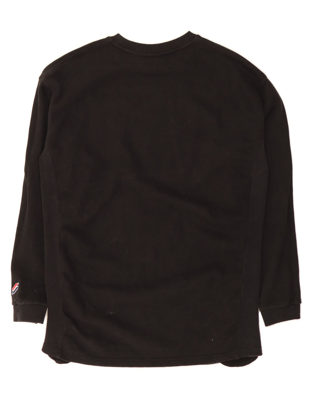 SUPERDRY Mens Loose Fit Graphic Sweatshirt Jumper Small Black Cotton Vintage Superdry and Second-Hand Superdry from Messina Hembry 