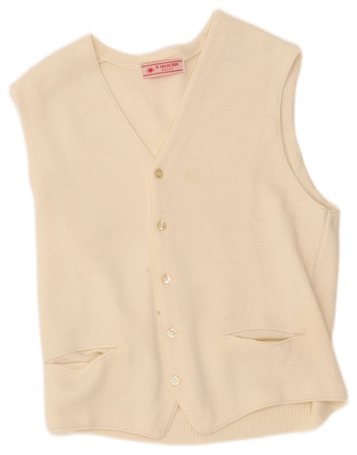 Gilet Uomo in Maglia Il Granchio Piccolo Bianco Lana