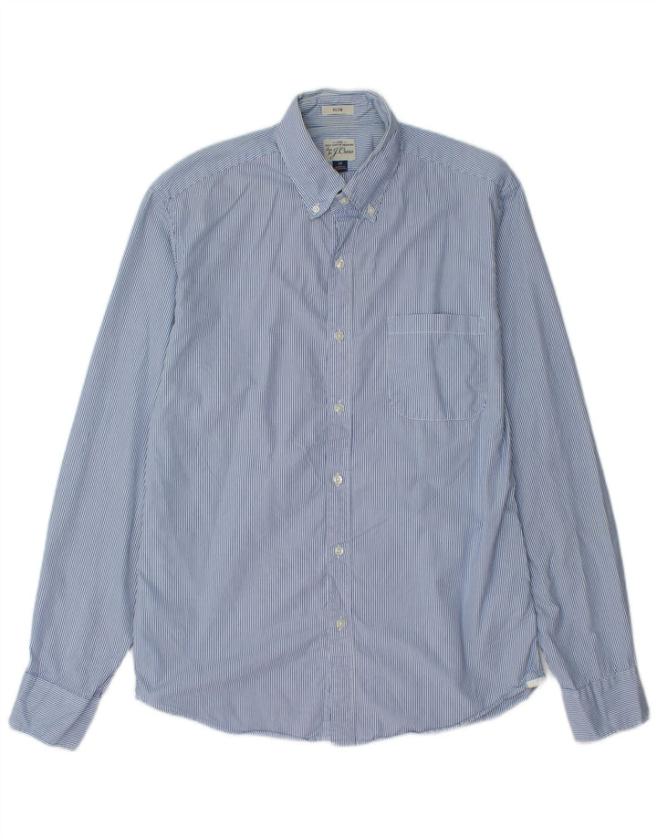 Camicia slim fit da uomo J. CREW in cotone gessato blu medio
