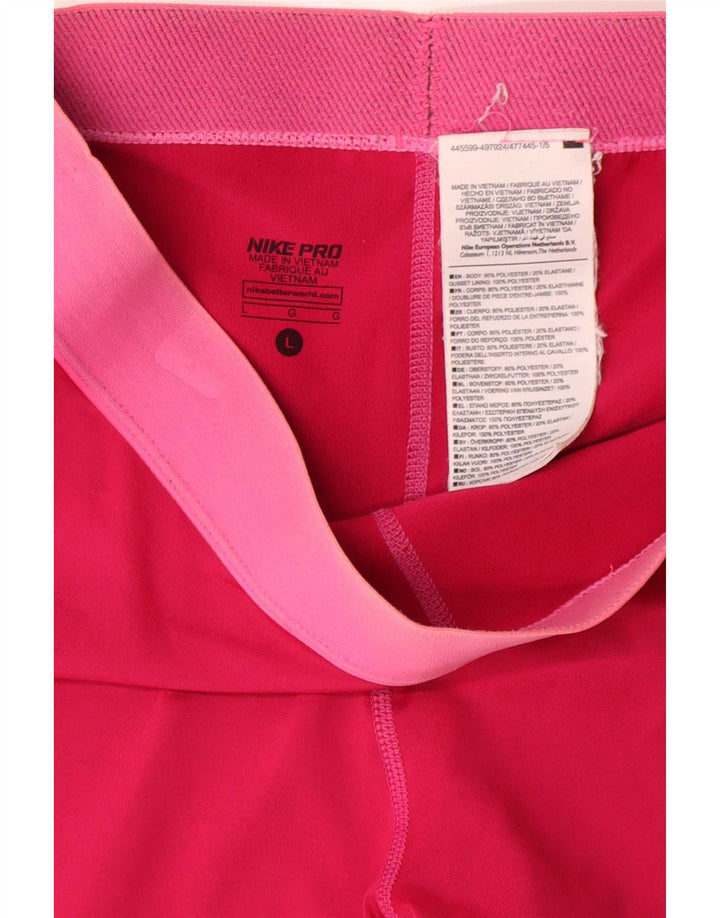 Pantaloncini sportivi Nike Dri Fit Graphic da donna UK 16 Large Rosso Poliestere