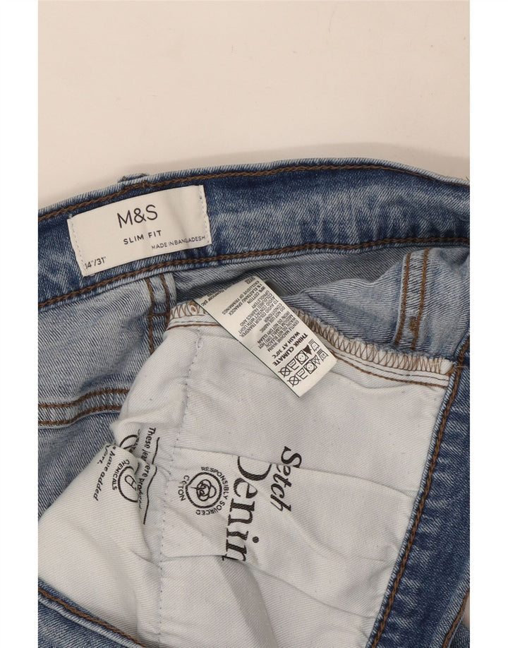 Jeans slim da uomo Marks & Spencer W34 L31 cotone blu